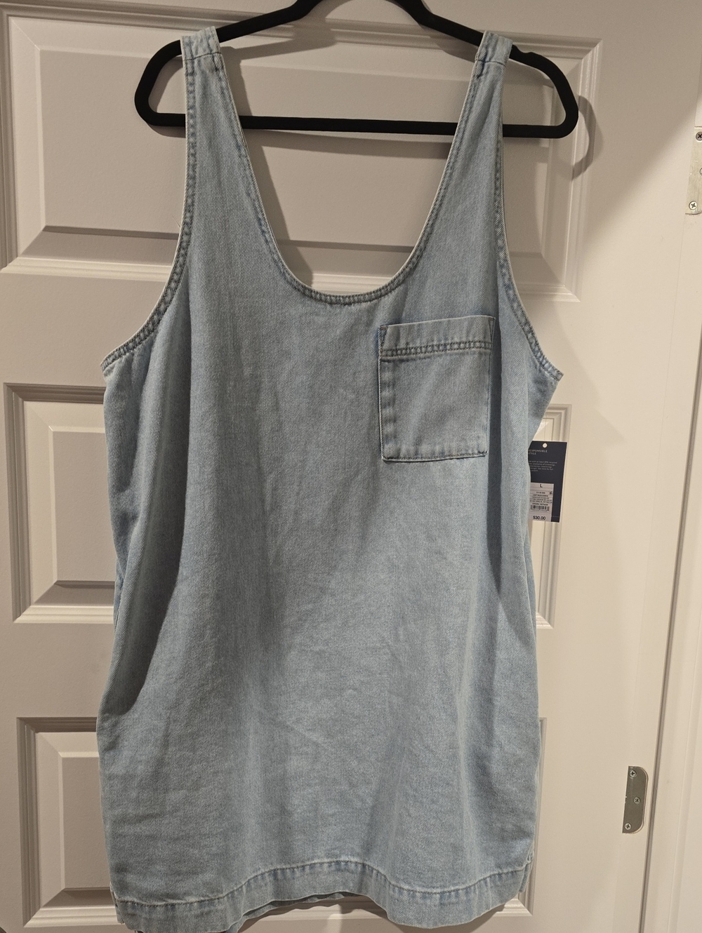 Light Blue Denim Dress with Pocket